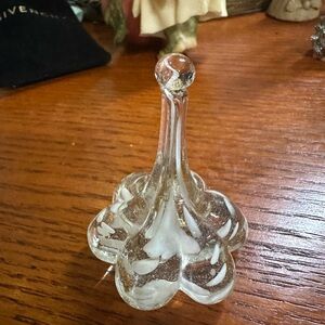 Clear and White Glass Ring Holder